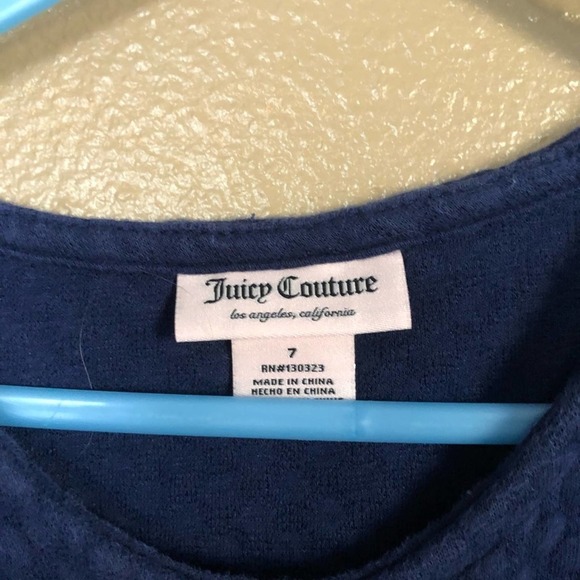 Kids Juicy Couture Navy Peplum Top Size 7 - Picture 5 of 7